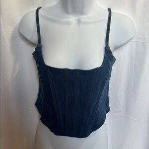 Princess Polly Dark Indigo Denim Cropped Camisole